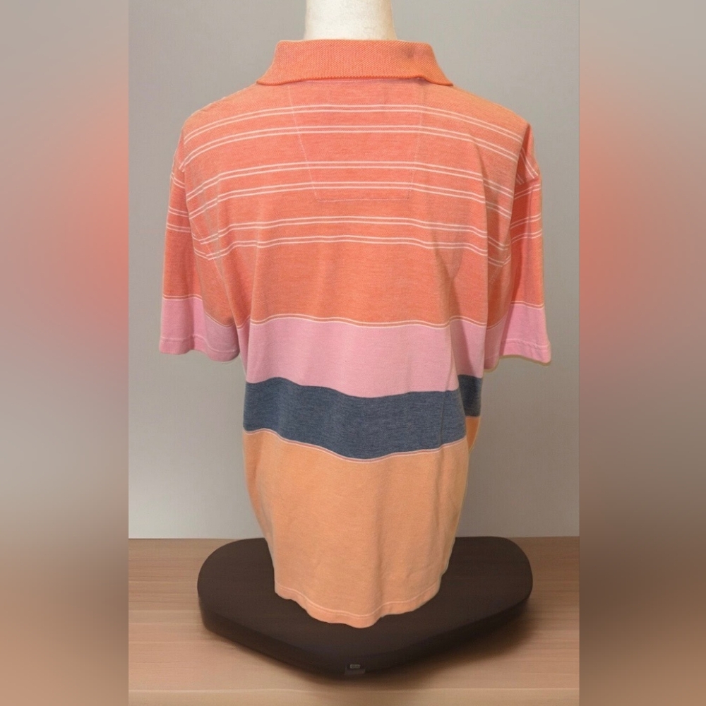 Nautica Short Sleeve Polo Pink and Orange. Size Large.